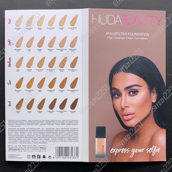 5️⃣/$25💛HUDA BEAUTY #FauxFilter Luminous Matte Foundation 4x Shades SEALED… - Picture 13 of 13